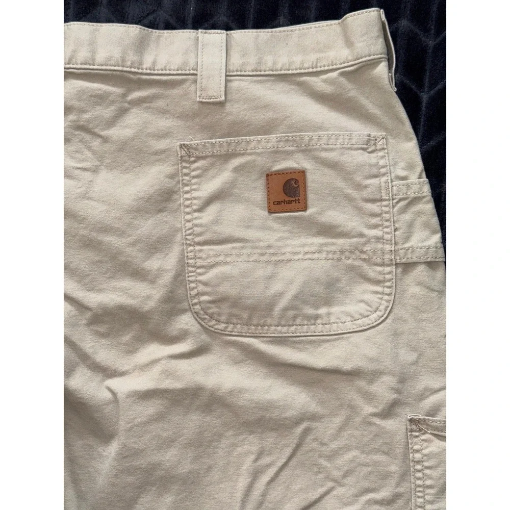 Carhartt‎ Mens Canvas Wide Leg Dungaree Pants Beige Size 42